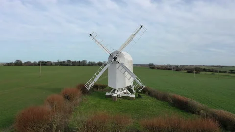 Chillenden windmill in Kent, UK Stock Footage 233213664