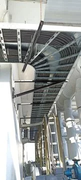 Chiller building cable lines Stock Photos
