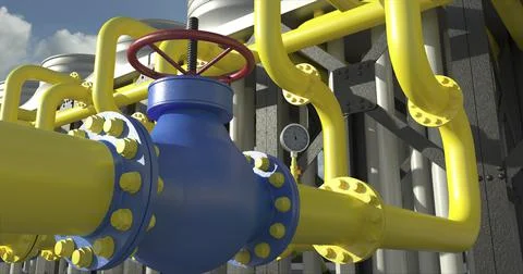 Chiller cooling system at the compressor station, seamless loop, time lapse. 3D Stock Illustration