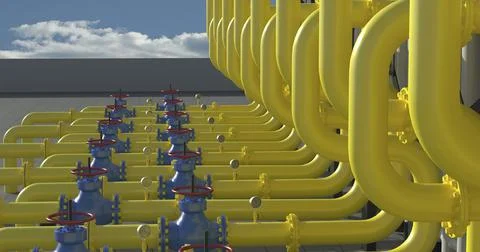 Chiller cooling system at the compressor station, seamless loop, time lapse. 3D Stock Illustration