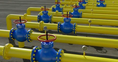 Chiller cooling system at the compressor station, seamless loop, time lapse. 3D Stock Illustration