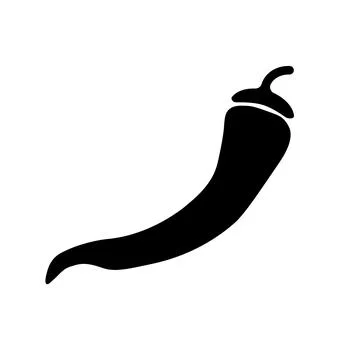Chilli black vector icon on white background Stock Illustration