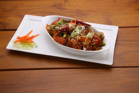 Chilli Chicken dry Foto stock
