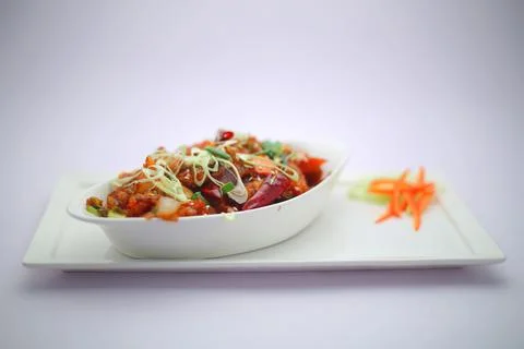Chilli Chicken dry Foto stock