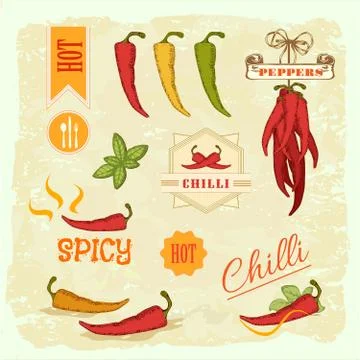 Chilli, chili, pepper Stock Illustration