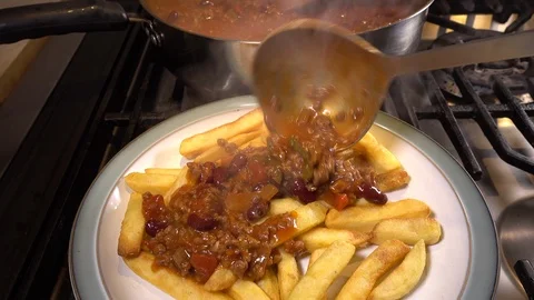 Chilli con carne over chips / fries. Vidéo 89139561