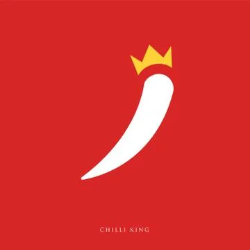 Chilli with a crown on red background. Stock Illustration