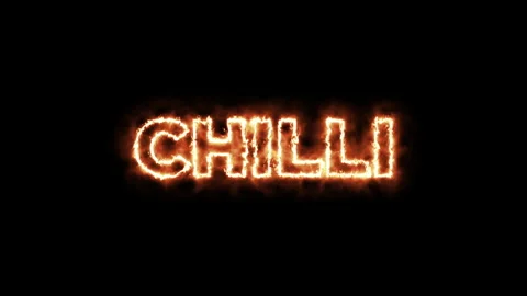 Chilli fire text,  burning  text. Stock Footage 187867743