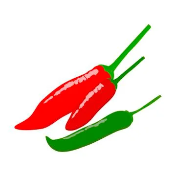 Chilli  flat design, Chilli isolated on white background. Stock Illustration