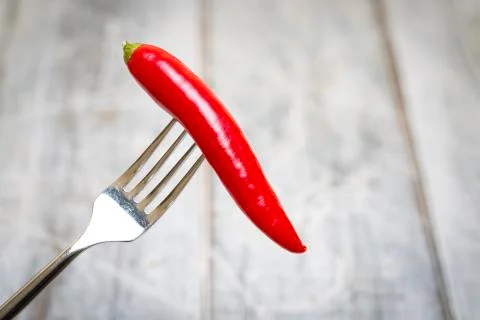 Chilli on Fork Stock Photos