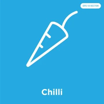 Chilli icon isolated on blue background Free Stock Illustration