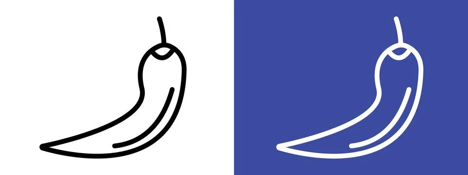 Chilli icon logo set vector Stock Illustration