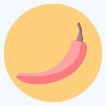 Chilli Icon in trendy flat style isolated on soft blue background Stock Illustration