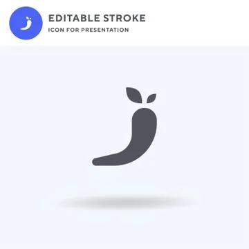 Chilli icon vector, filled flat sign, solid pictogram isolated on white, logo Stock Illustration