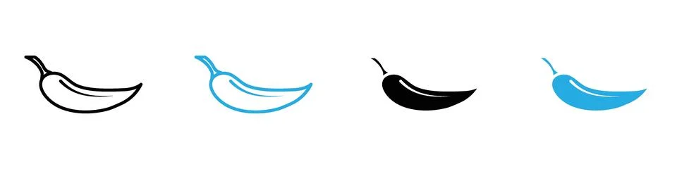 Chilli icon vector set collection for web Stock Illustration