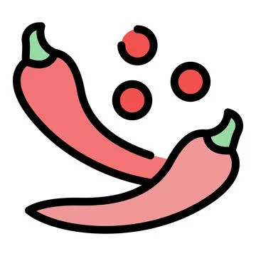 Chilli paprica icon vector flat Stock Illustration