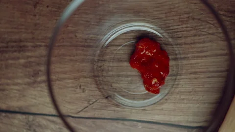 Chilli paste in a glass bowl in 4K Stock Footage 138274523