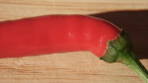 Chilli pepper. 4K resolution macro trucking shot. Stock Footage 118547944