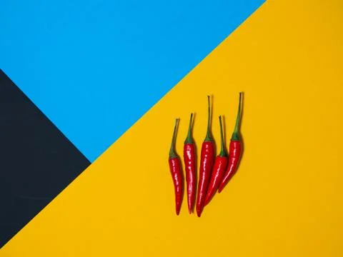 Chilli pepper on the black background. empty space for your text. blank for d Stock Photos