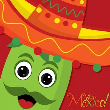 Chilli pepper character card in vector format. Stock Illustration