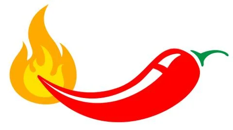 Chilli pepper in fire Иллюстрация