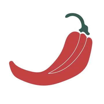 Chilli pepper. Hand drawn vector flat cartoon illustration on isolated white Stock Illustration