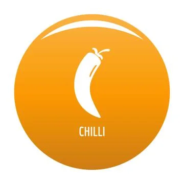 Chilli pepper icon vector orange Stock Illustration