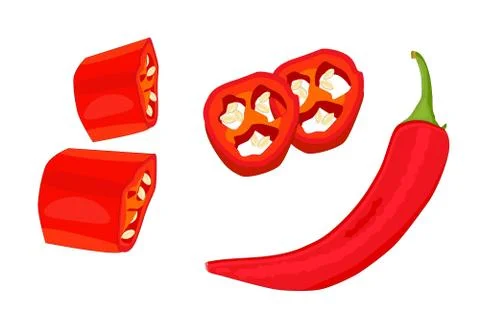 Chilli pepper isolated on white background. イラスト素材