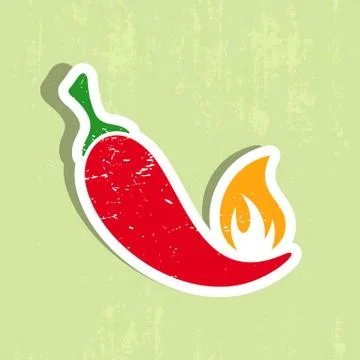 Chilli pepper label 스톡 일러스트