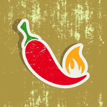 Chilli pepper label 스톡 일러스트