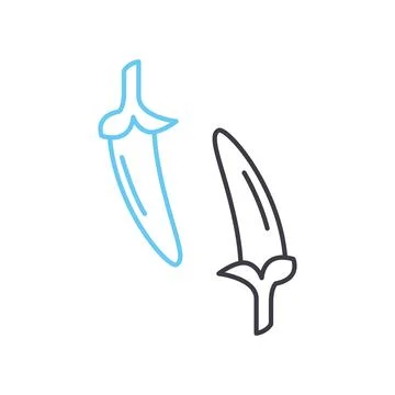 Chilli pepper line icon, outline symbol, vector illustration, concept sign Stock Illustration