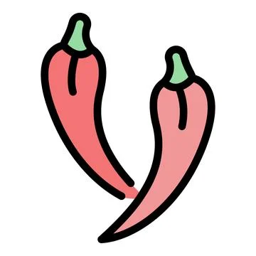 Chilli pepper paprica icon vector flat イラスト素材