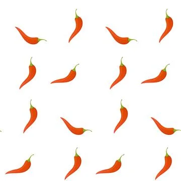 Chilli pepper pattern seamless food vegetable. Mexican Stock Illustration