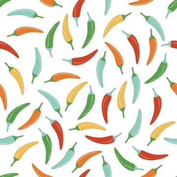 Chilli pepper seamless pattern Stock Illustration