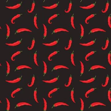 Chilli pepper seamless pattern. vector illustration Stock Illustration