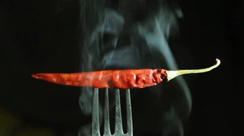 Chilli pepper with smoke Stock Footage 38867777