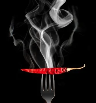 Chilli pepper with smoke Stock Illustration