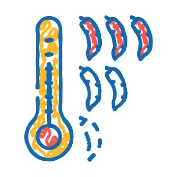 Chilli pepper spice scale icon doodle illustration Stock Illustration