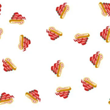 Chilli pepper spice scale isometric icon seamless pattern 스톡 일러스트