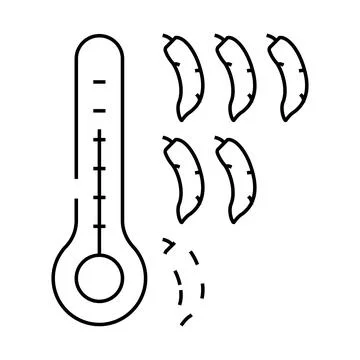 Chilli pepper spice scale line icon vector illustration Stock Illustration