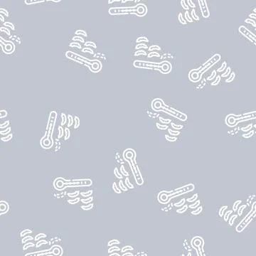 Chilli pepper spice scale line vector seamless pattern Stock Illustration