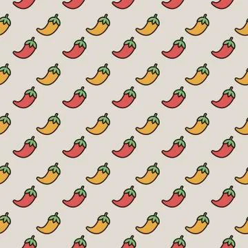 Chilli pepper tile Stock Illustration
