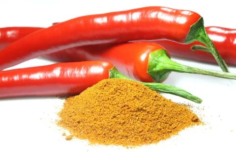 Chilli pepper on white background Stock Photos