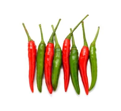 Chilli peppers isolated on white background 스톡 사진
