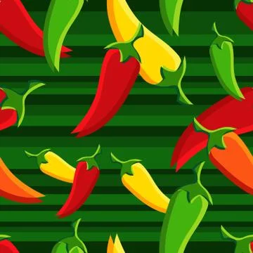 Chilli peppers pattern background Stock Illustration