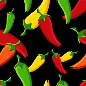 Chilli peppers pattern Illustrazione stock