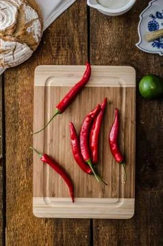 Chilli peppers raw Stock Photos