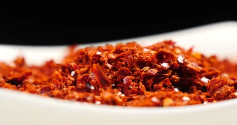 Chilli powder on a dish Stock Footage 162614131