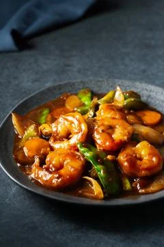 Chilli Prawns Stock Photos