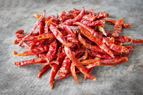 Chilli red dried pepper isolated on white background Stock Photos